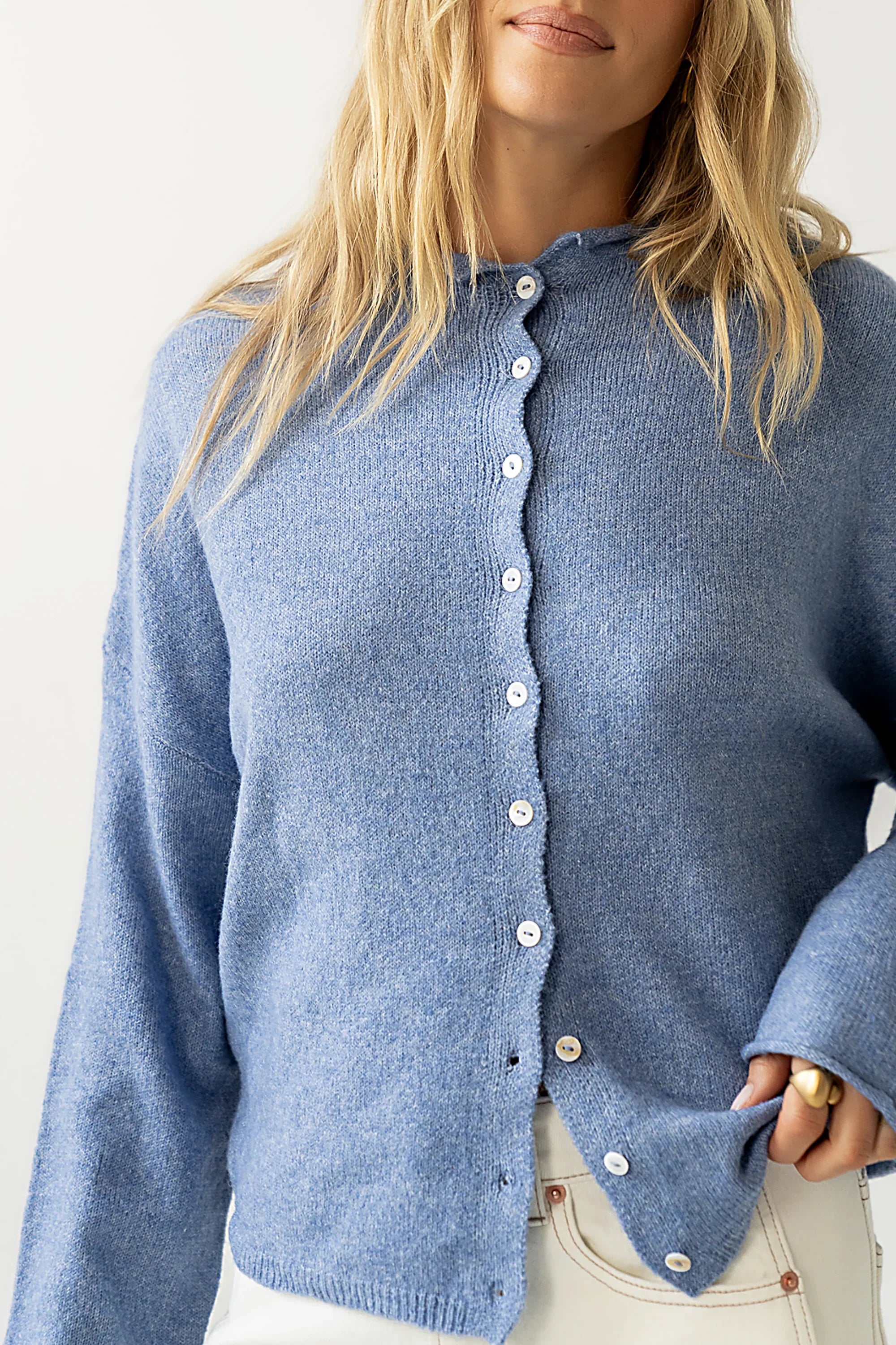 Maci Cardigan in Dusty Blue FINAL SALE