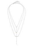 Layered Opal Lariat Necklace Set of 3