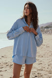 Lena Button Up in Blue FINAL SALE