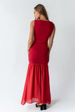 Lindsey Mermaid Maxi Dress in Red