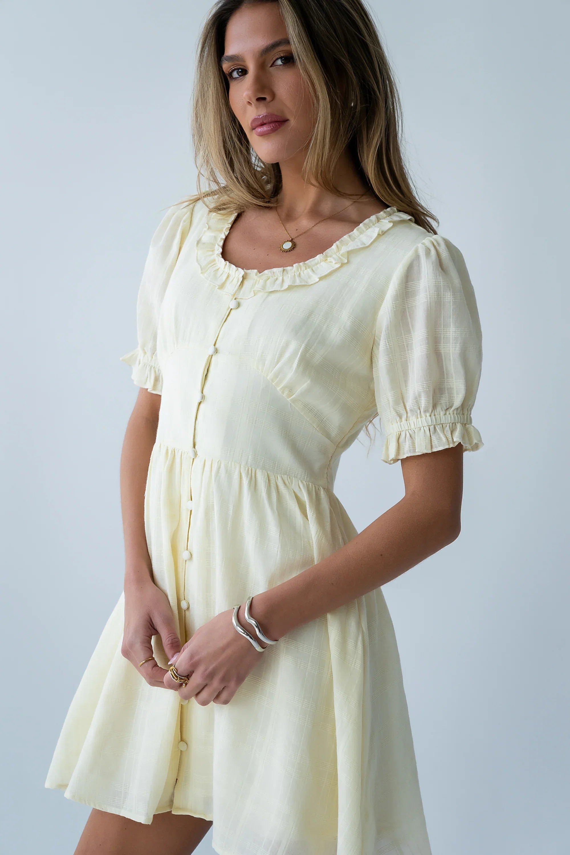 Jennie Mini Dress in Cream