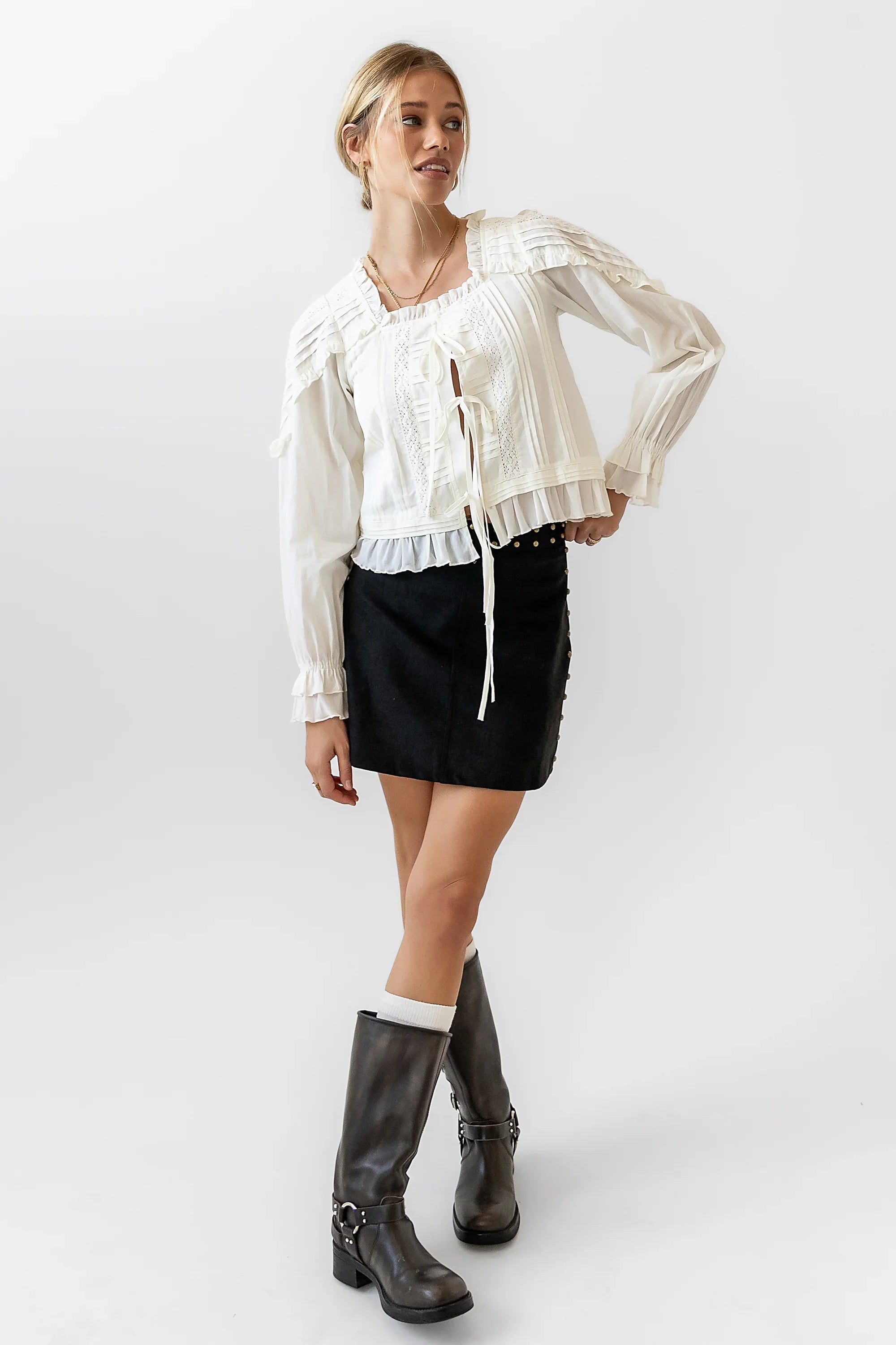 Kori Studded Mini Skirt in Black FINAL SALE