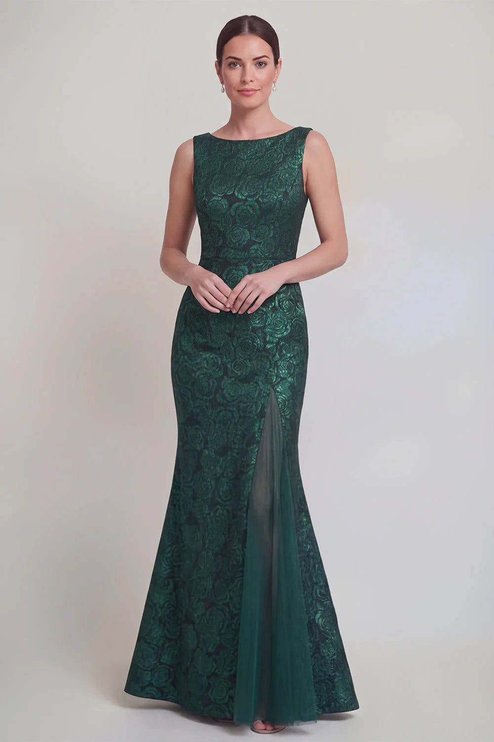 Blush Jacquard Mermaid Mother of the Bride Dress