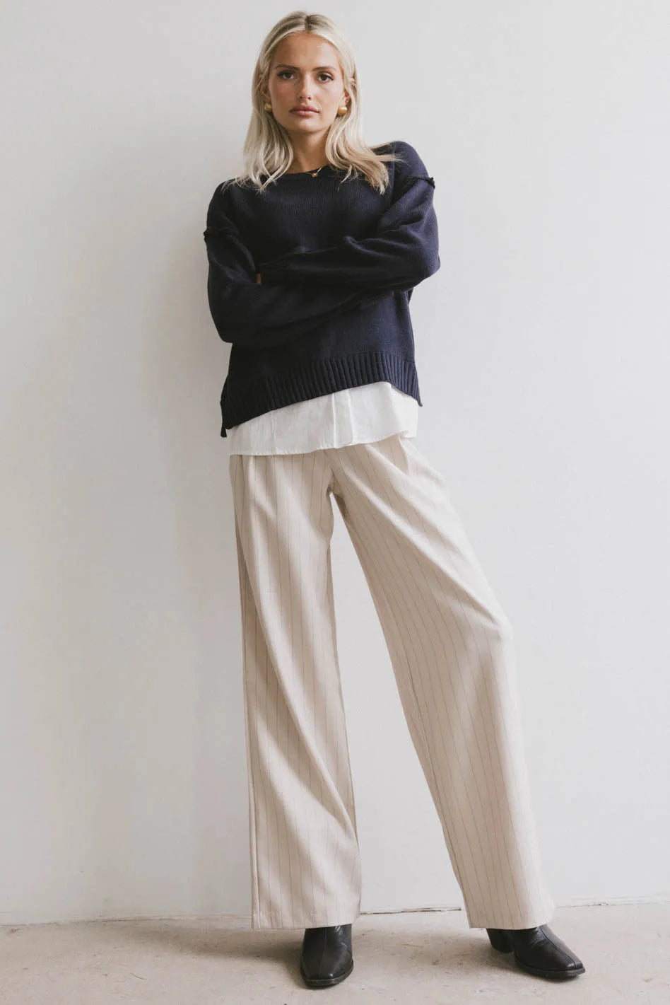 Marcel Knit Sweater in Navy FINAL SALE