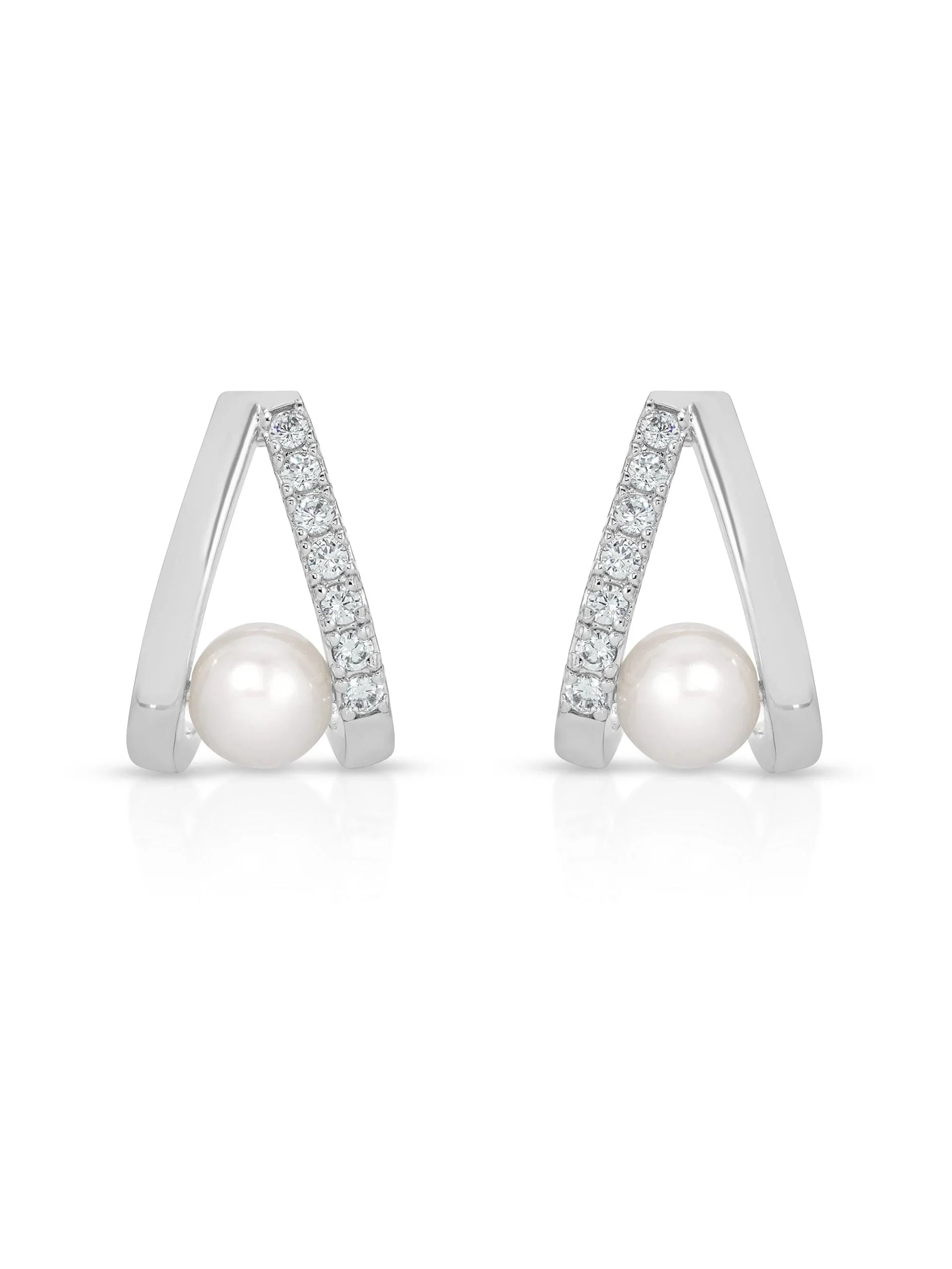 Pavé and Pearl Earrings