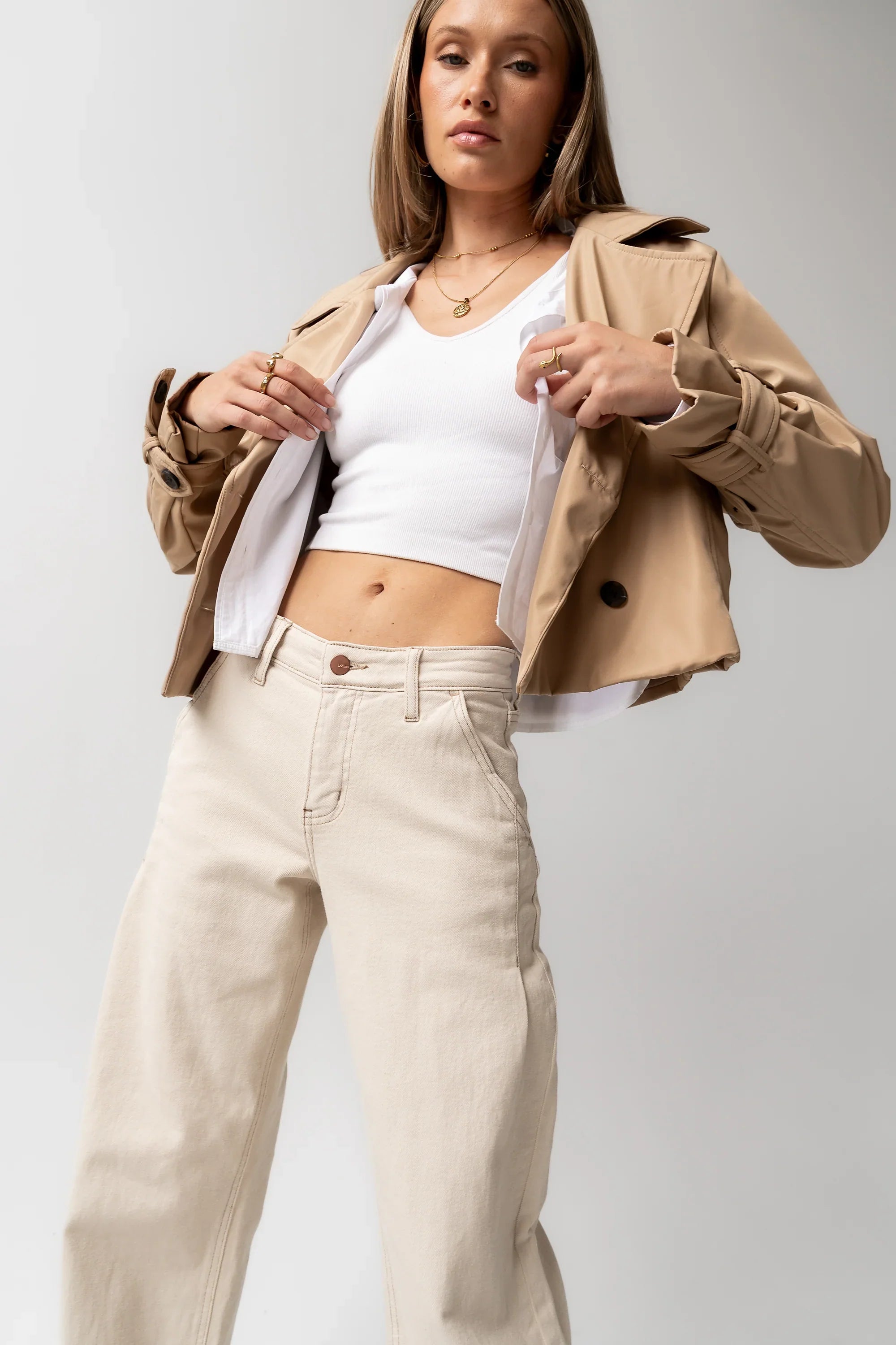 Kera Cropped Trench Coat FINAL SALE