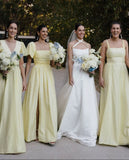 Chic A Line Daffodi Long Bridesmaid Dresses
