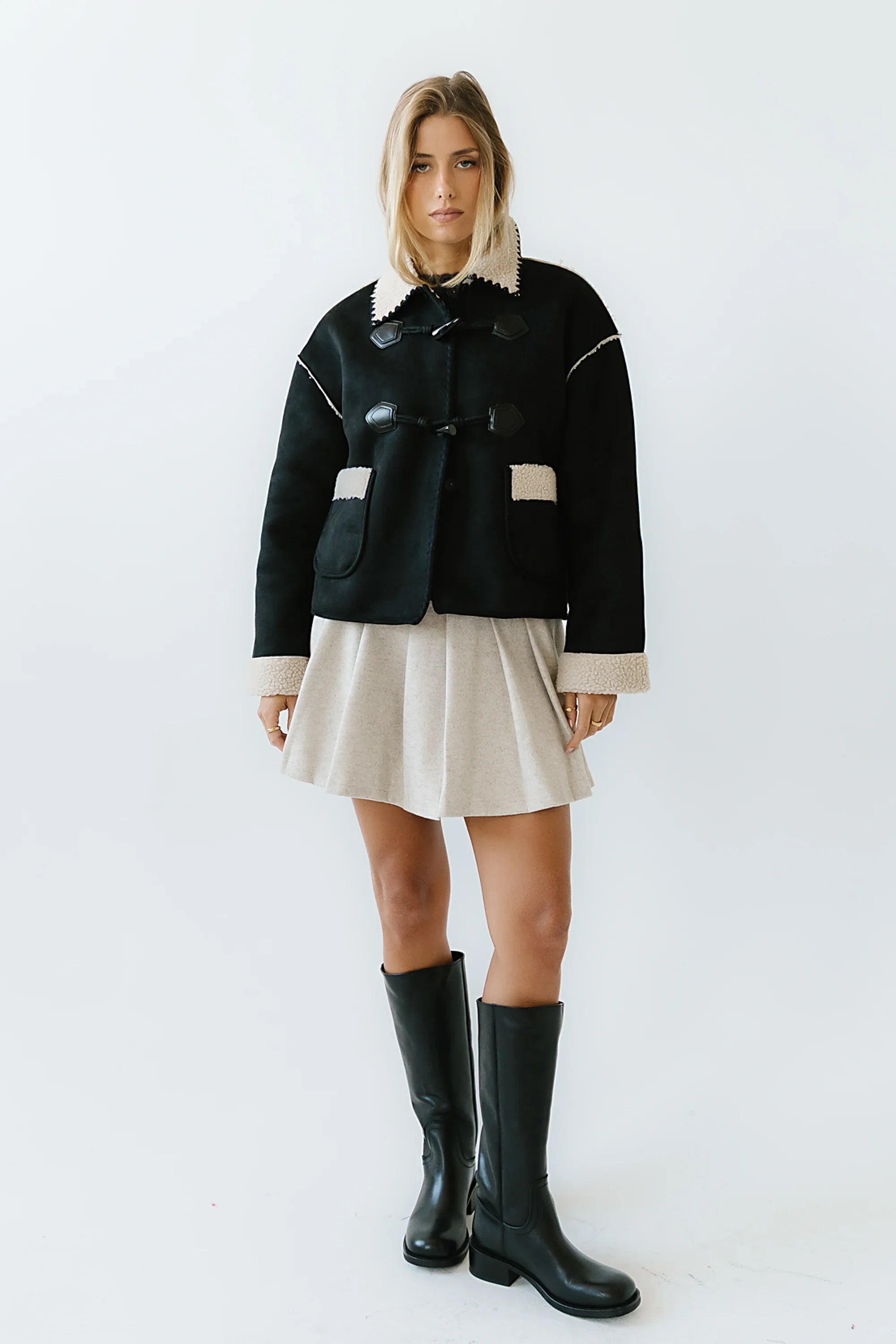 Collins Suede Jacket in Black FINAL SALE