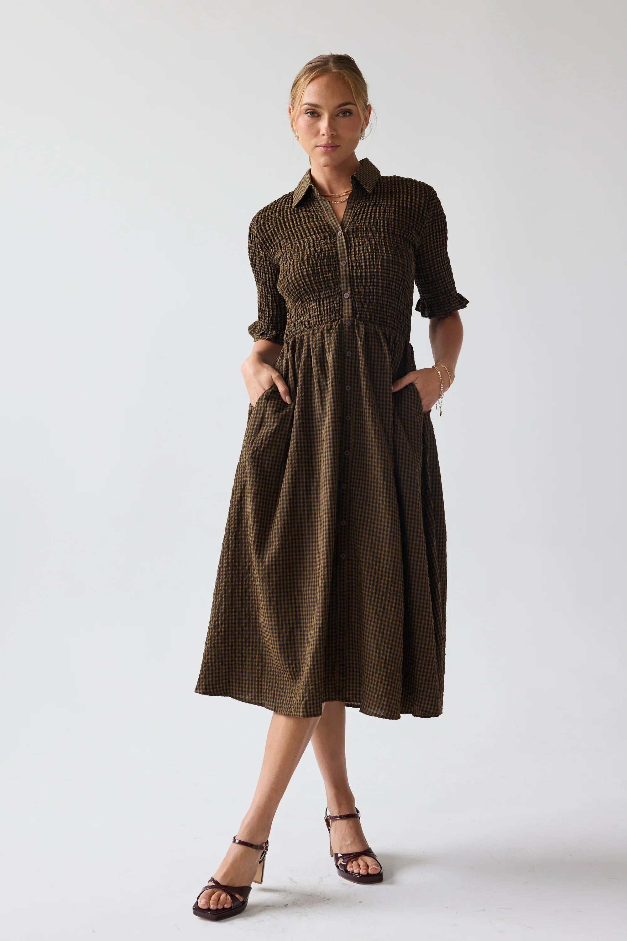 Jonas Gingham Midi Dress FINAL SALE