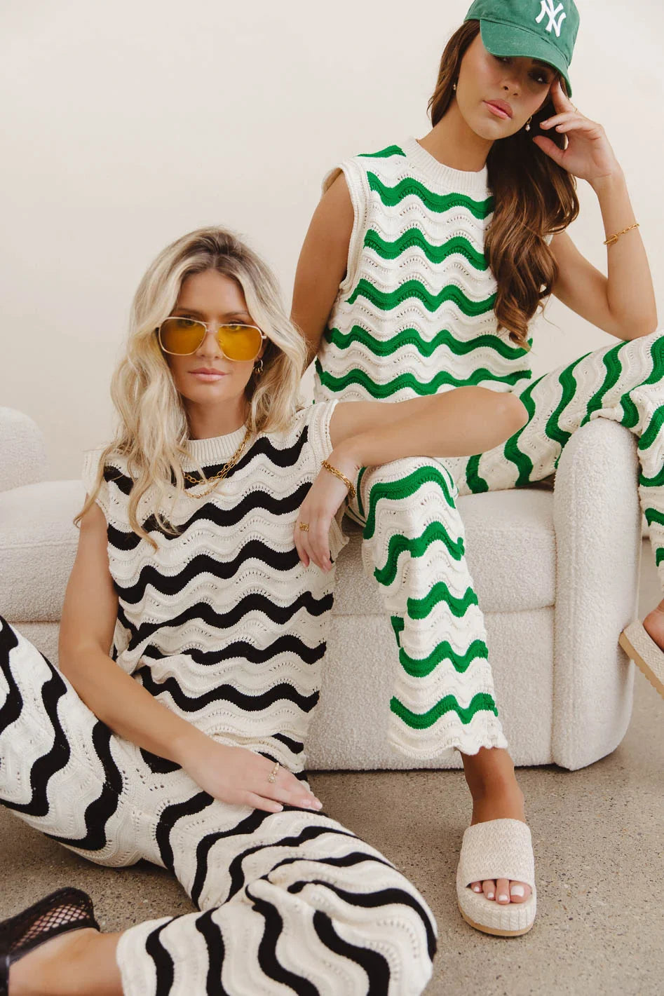 Elenor Knit Top in Green FINAL SALE