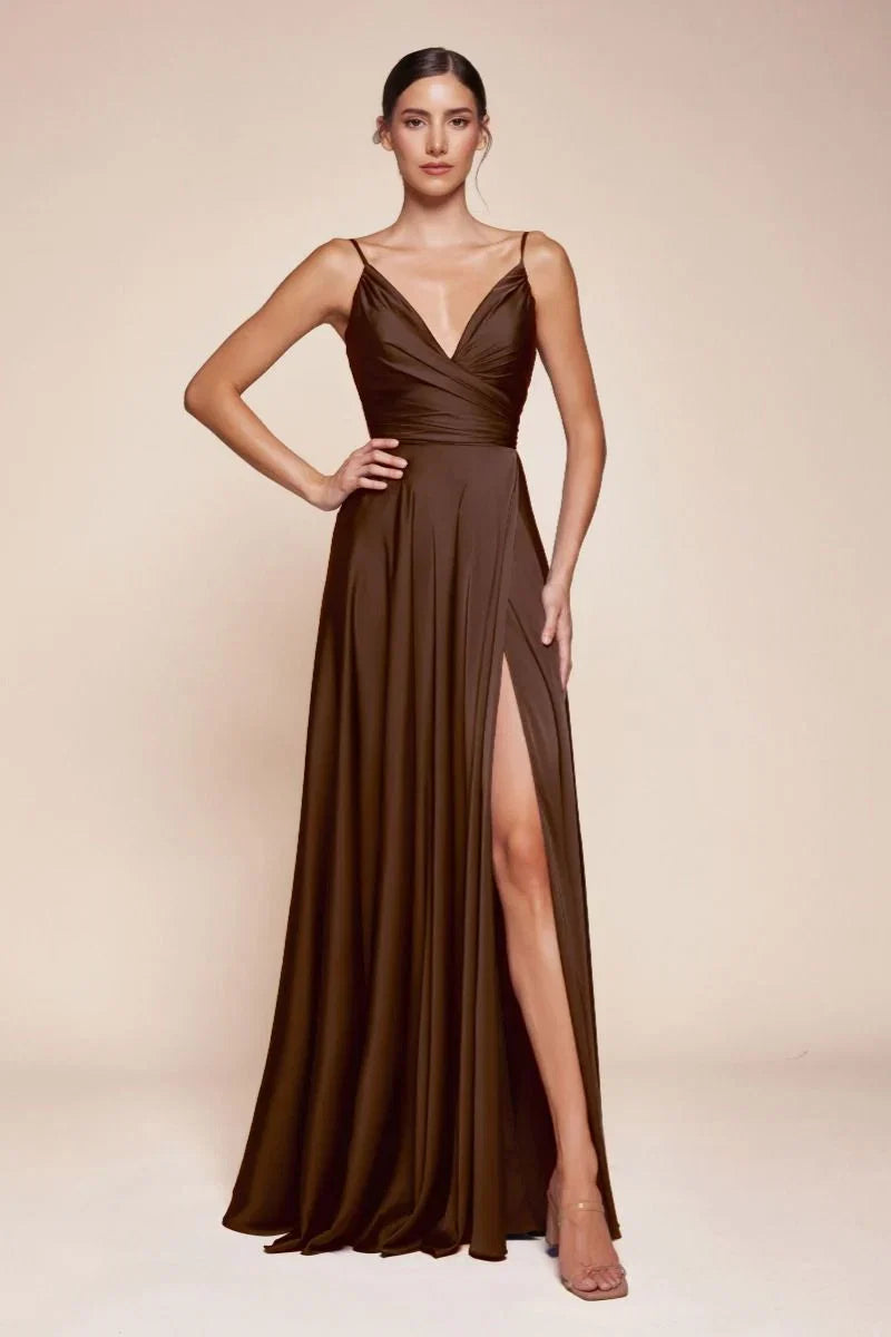 ERICA GOWN SOFT SATIN A LINE DRESS