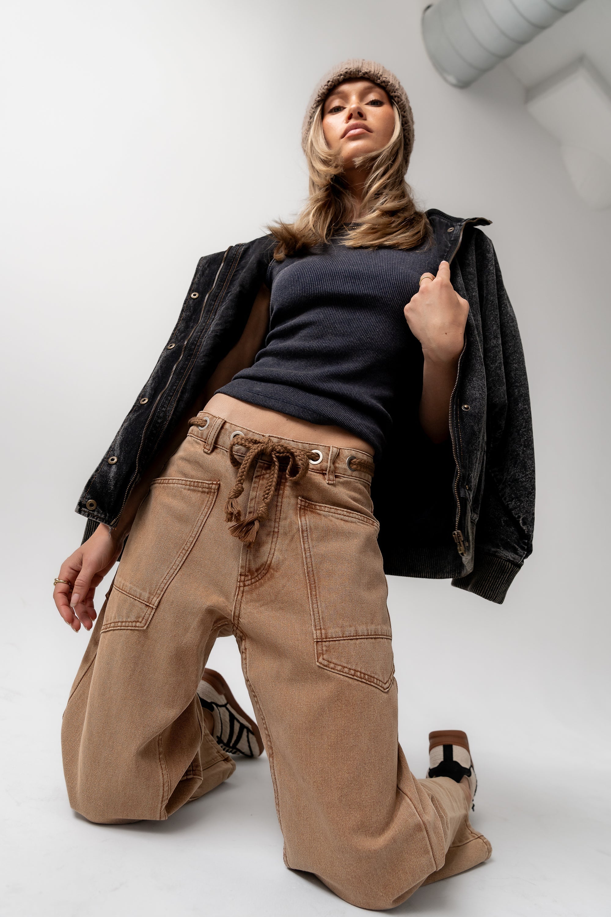 Jocelyn Barrel Jeans in Rust FINAL SALE