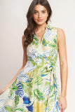 LAGOON FLOW MIDI WRAP DRESS
