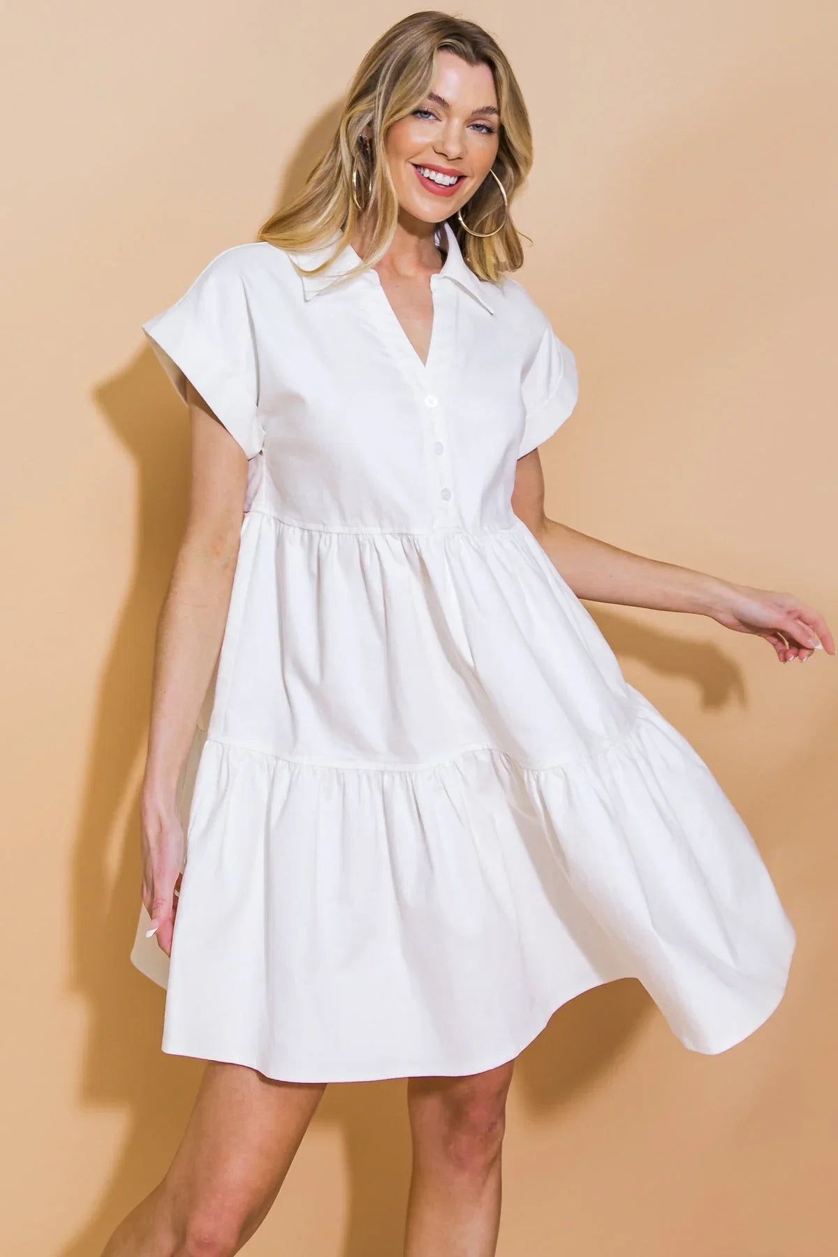 TIMELESS BEAUTY WHITE SWING DRESS