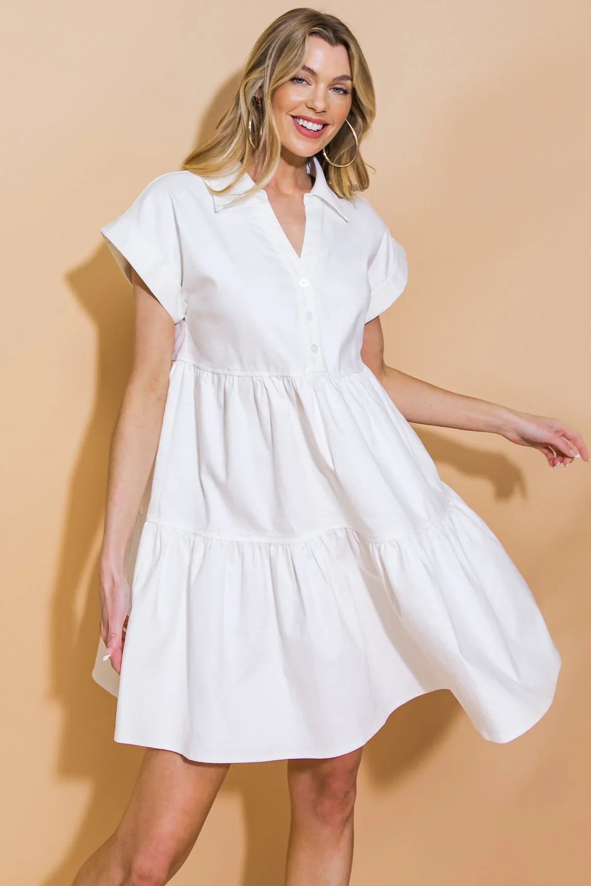 TIMELESS BEAUTY WHITE SWING DRESS FINAL SALE