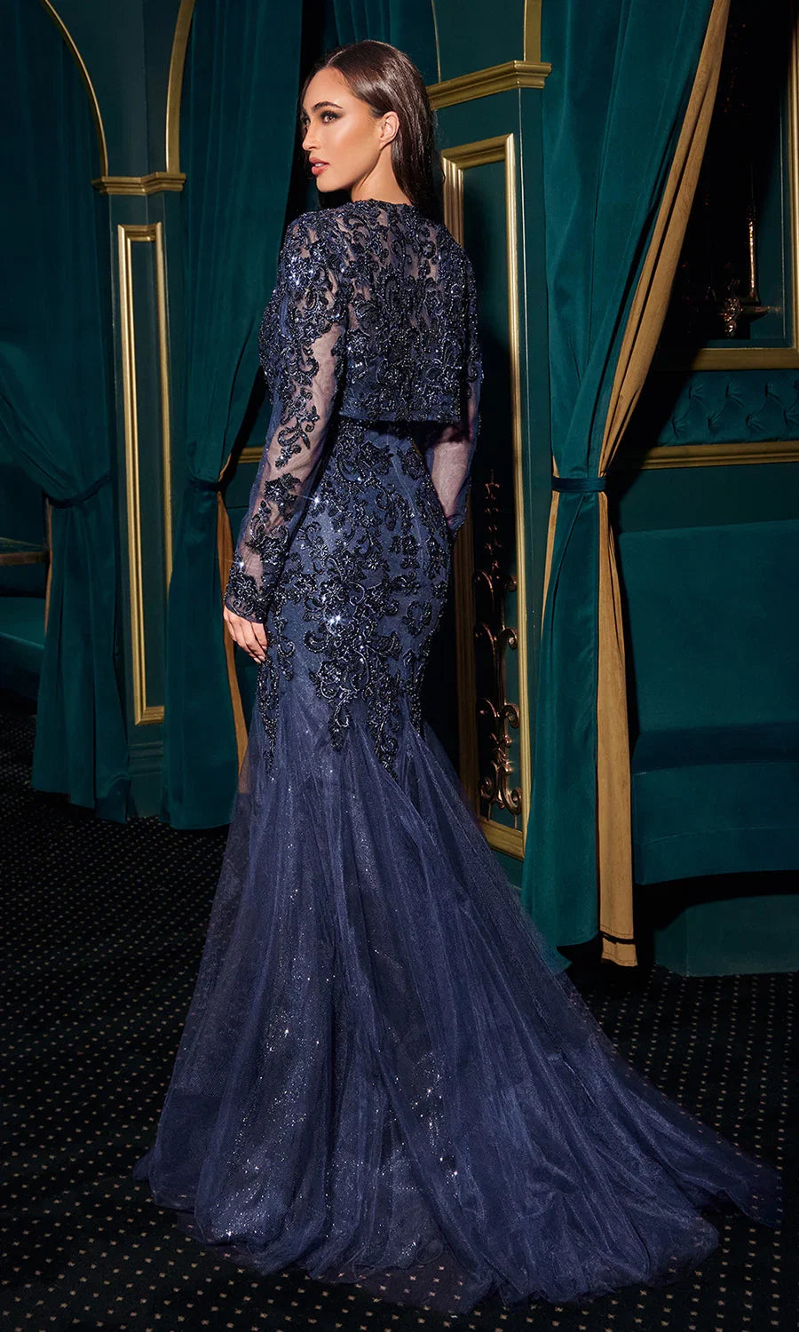 STEPHANIE GOWN MERMAID EVENING DRESS WITH JACKET