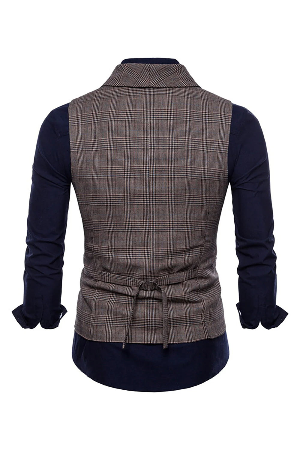 Mens Grey Pinstripe Double Breasted Shawl Lapel Suit Vest