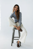 Flora Knit Top in Heather Grey