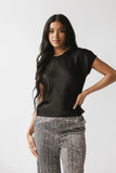 Marvin Satin Blouse in Black