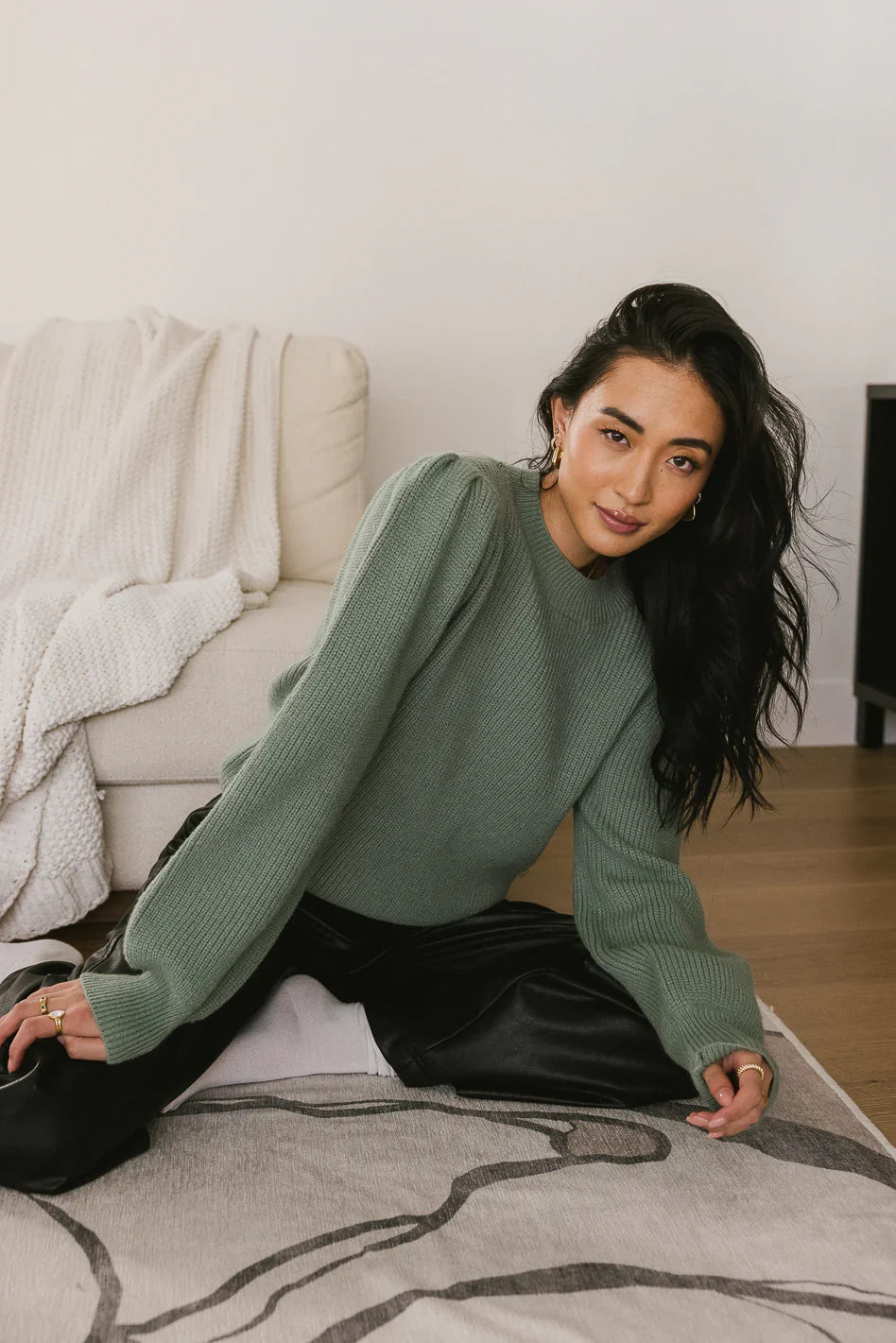 Amber Knit Sweater in Sage FINAL SALE