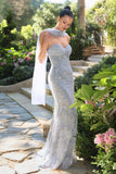A1484 Meadow Lark Fitted Column Dress With Scarf Andrea Leo