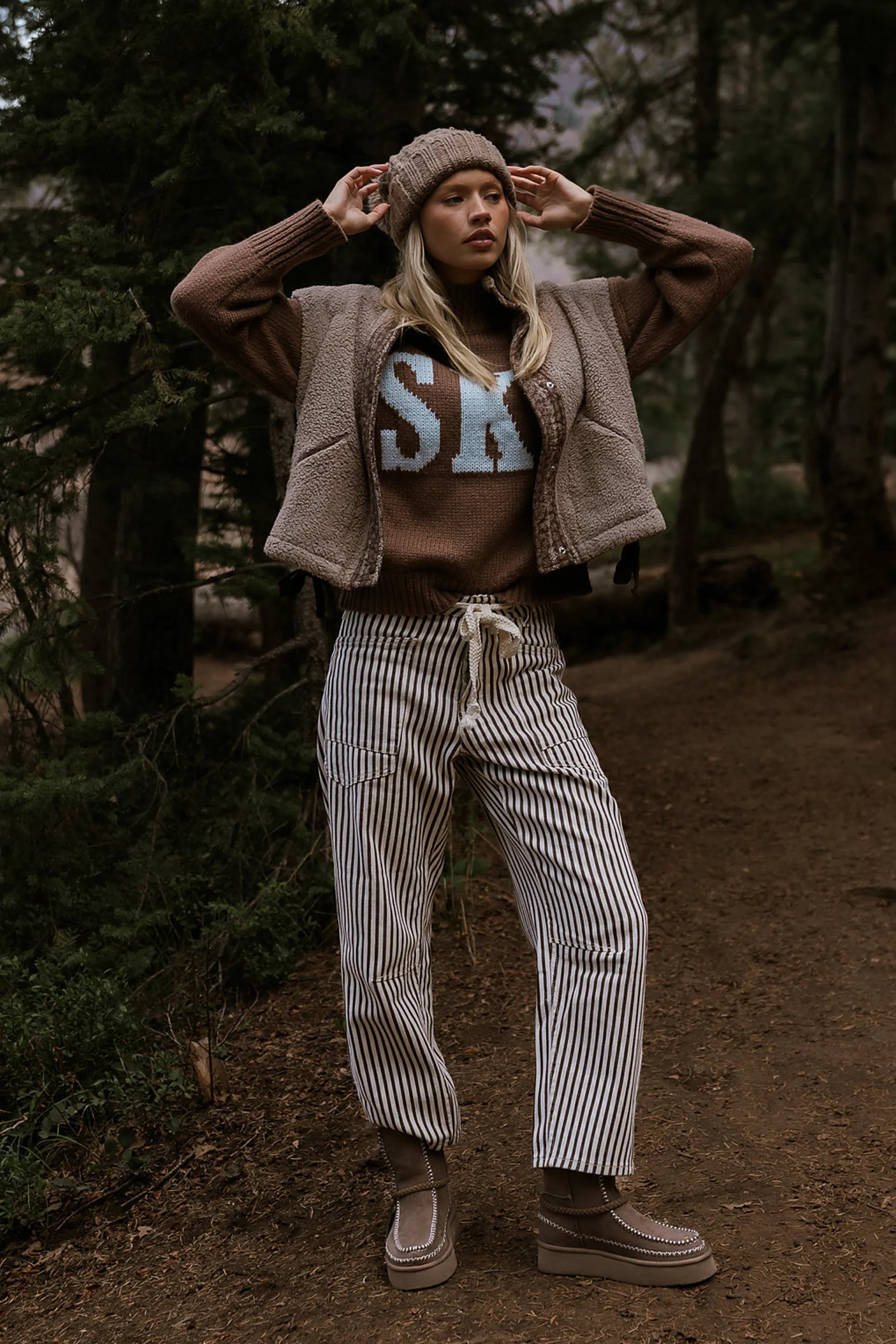 Ski Knit Sweater in Brown FINAL SALE