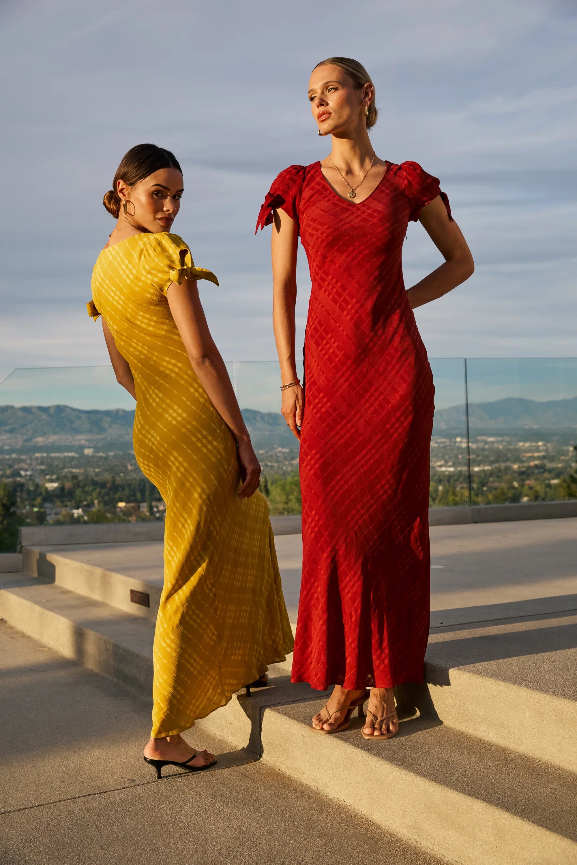 Kimmie Maxi Dress in Red Brown