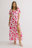 Mellanie Floral Maxi Dress in Fuchsia FINAL SALE