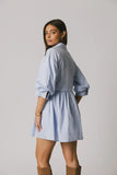 Oliver Collared Mini Dress in Blue FINAL SALE