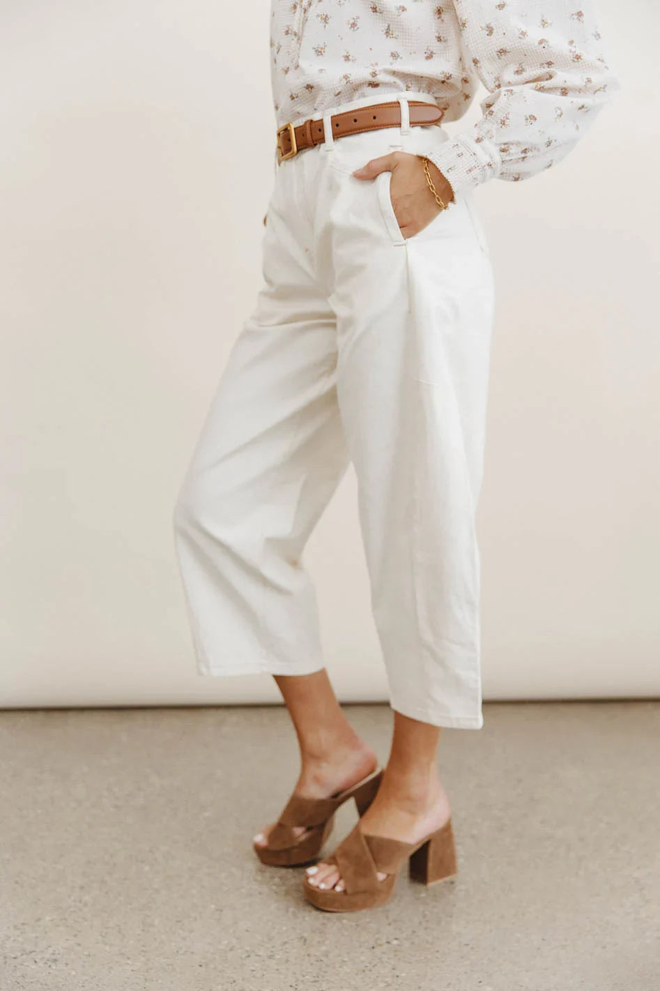 Sephrina Barrel Pants in Ecru FINAL SALE