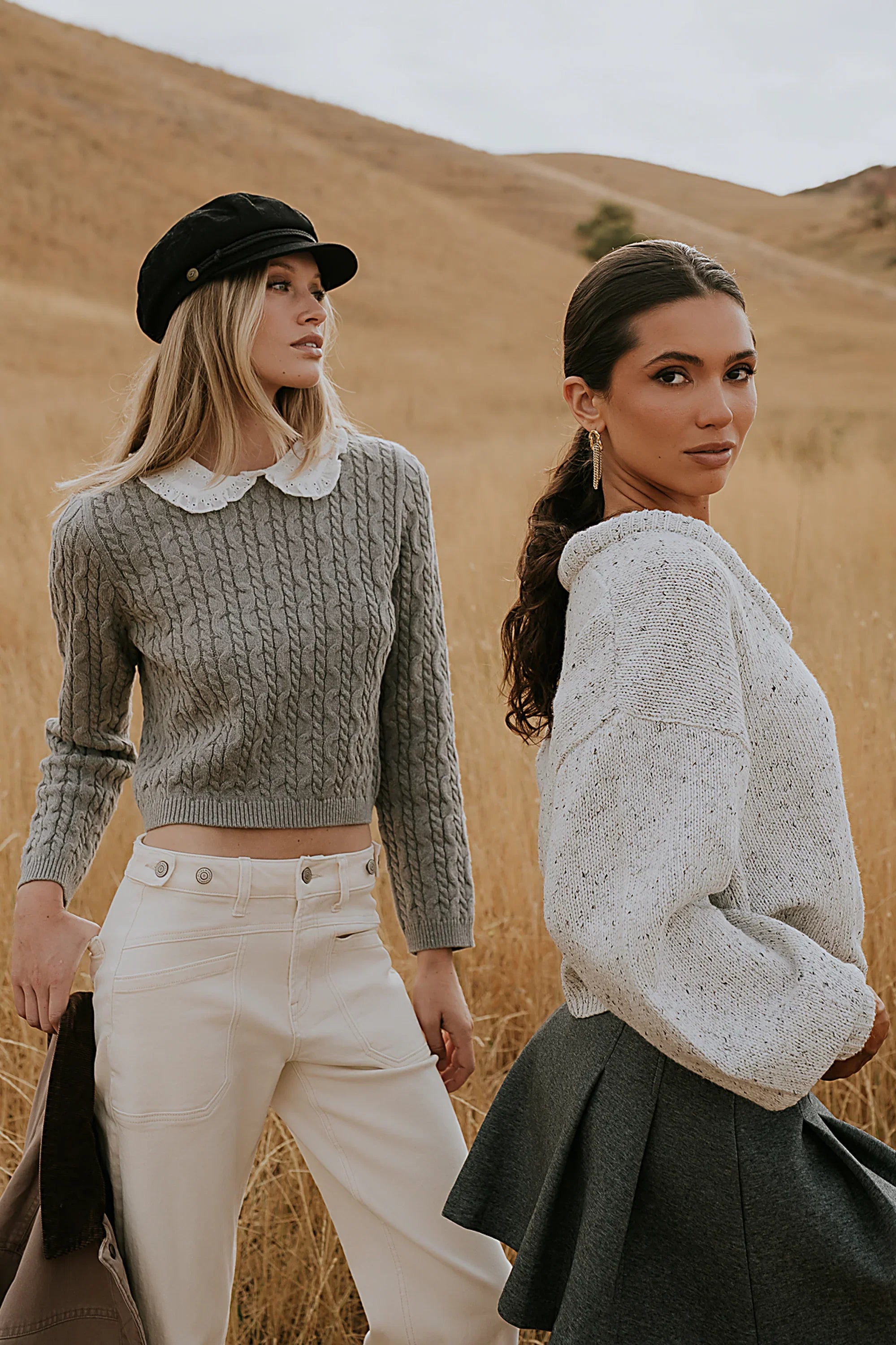 Hayley Collared Sweater in Grey FINAL SALE