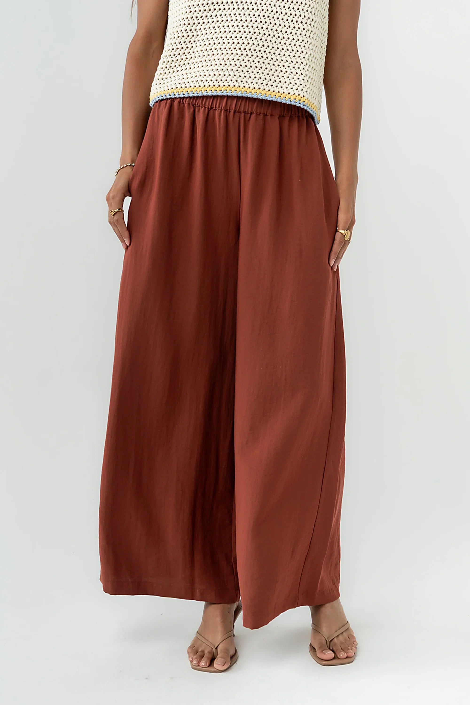 Lee Wide Leg Pants in Brick