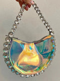 Womens Sparkling Rhinestone Shoulder Bag with PU Material
