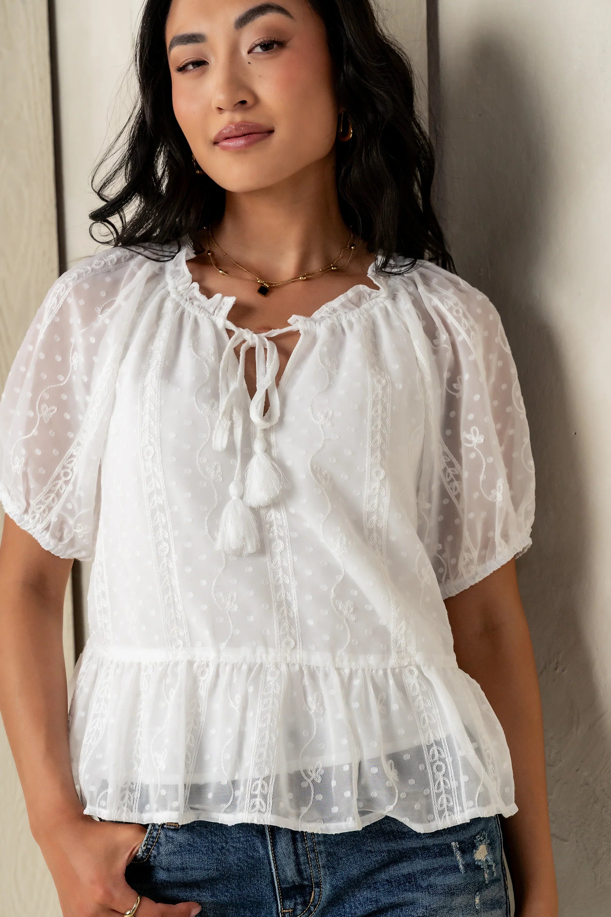 Melina Embroidered Blouse FINAL SALE