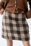 Callie Plaid Mini Skirt in Brown