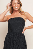 CAREFREE NIGHTS LACE MIDI DRESS BLACK FINAL SALE