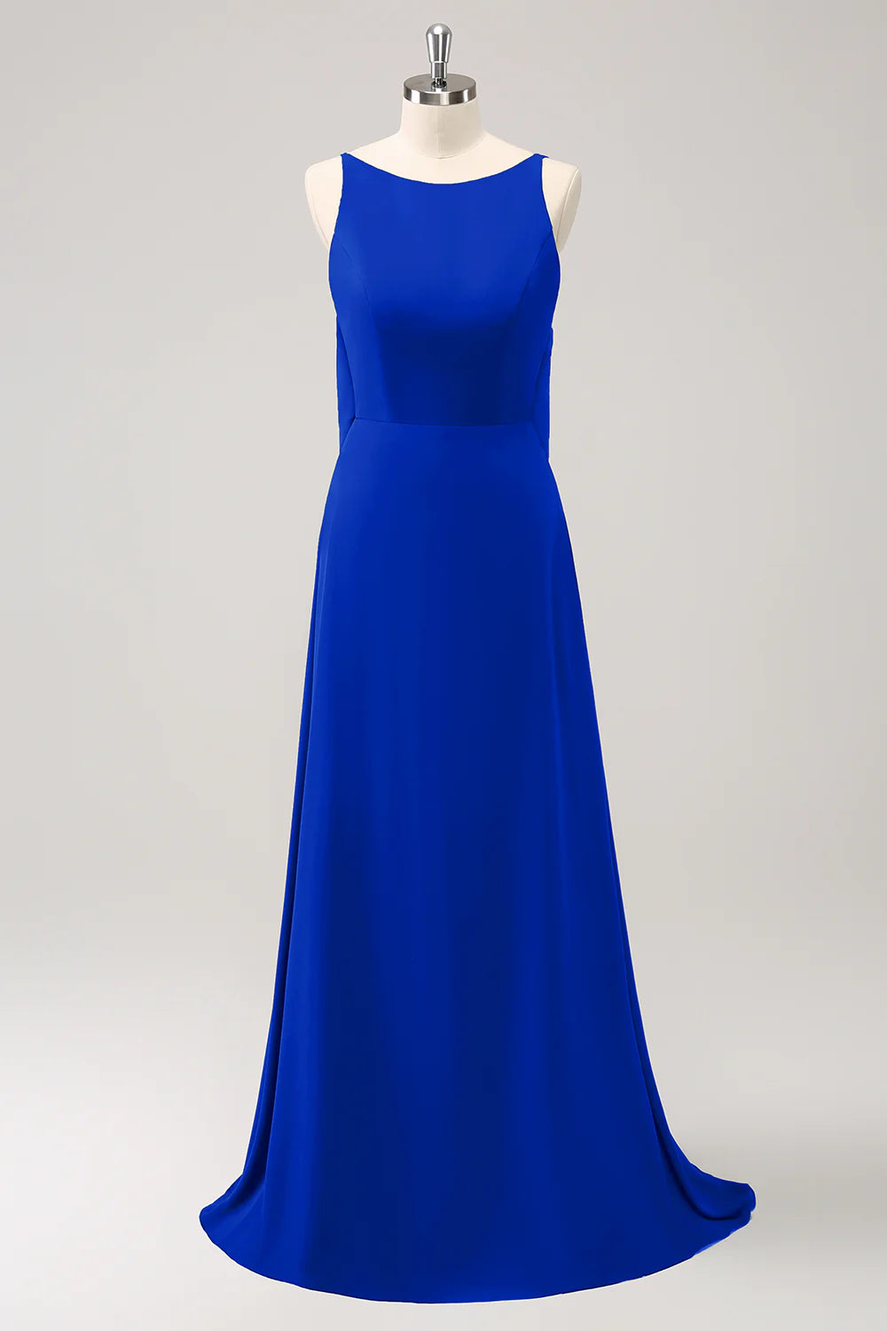 Dark Green A Line Backless Long Bridesmaid Dress with Sleeveless