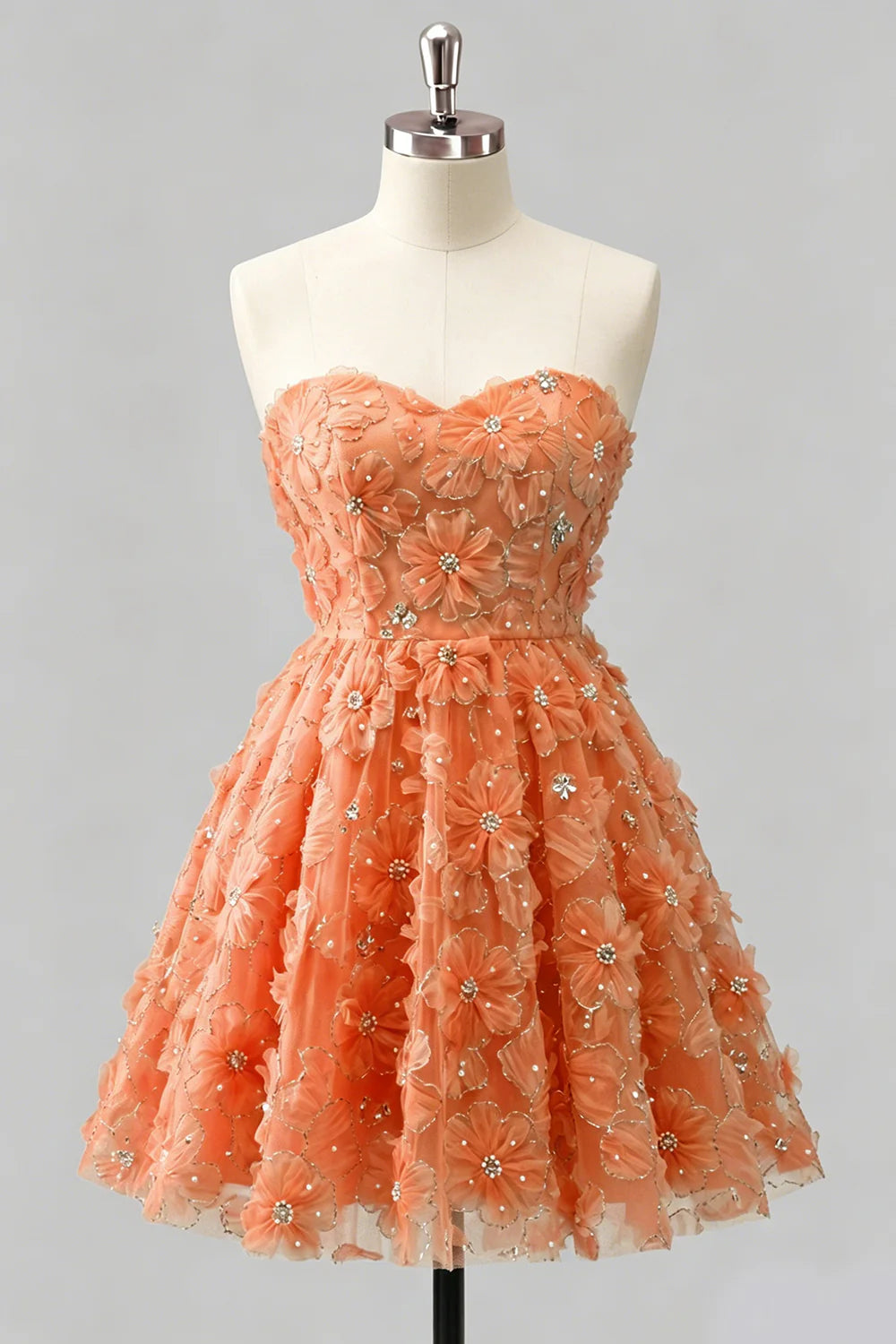 Sage Beaded Strapless A Line Short Homecoming Dress