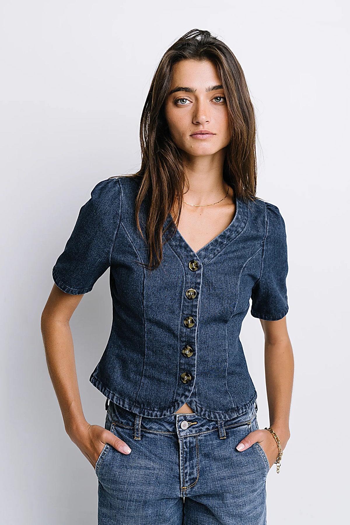 Sadie Denim Button Up