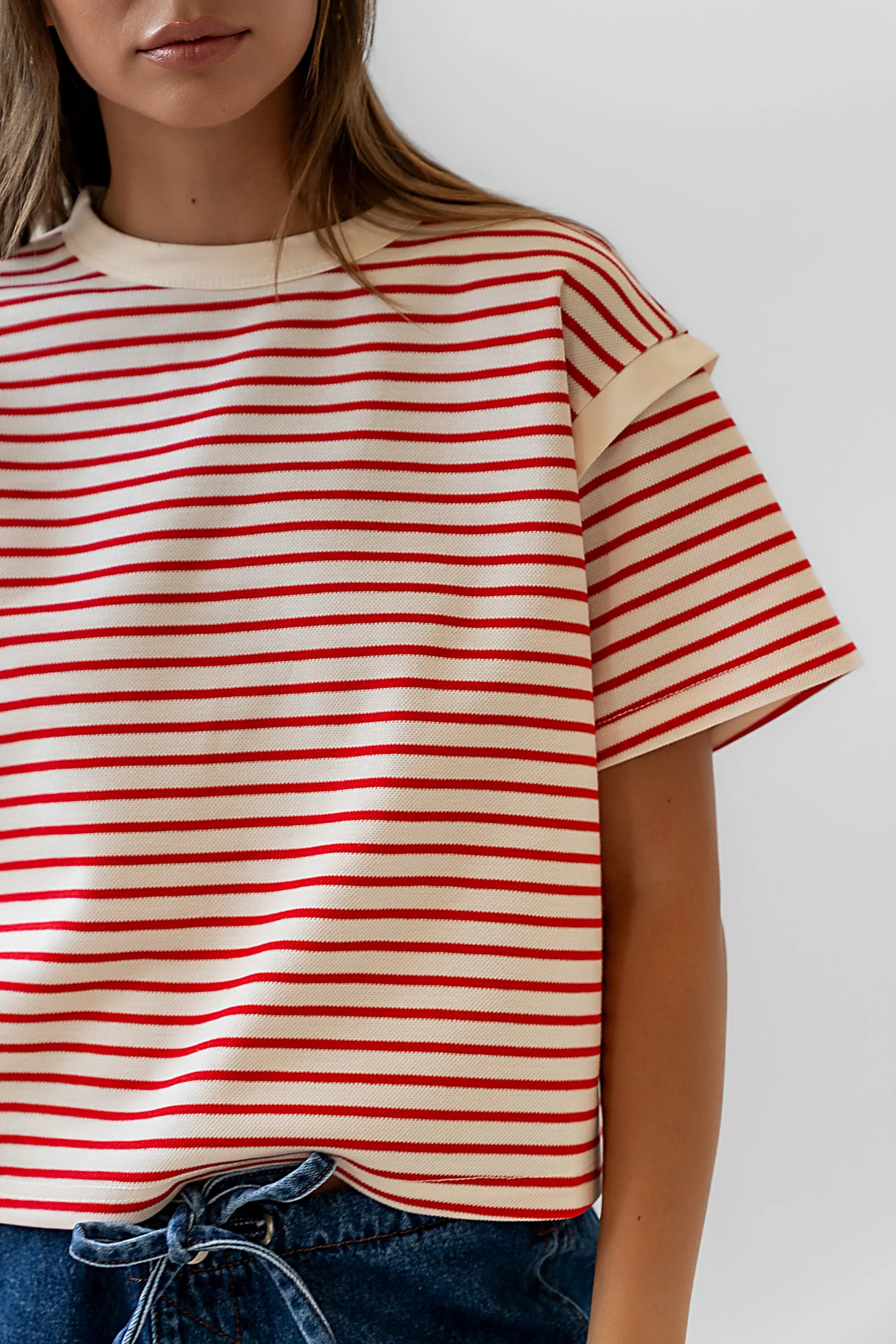 Ryker Striped T Shirt in Red FINAL SALE