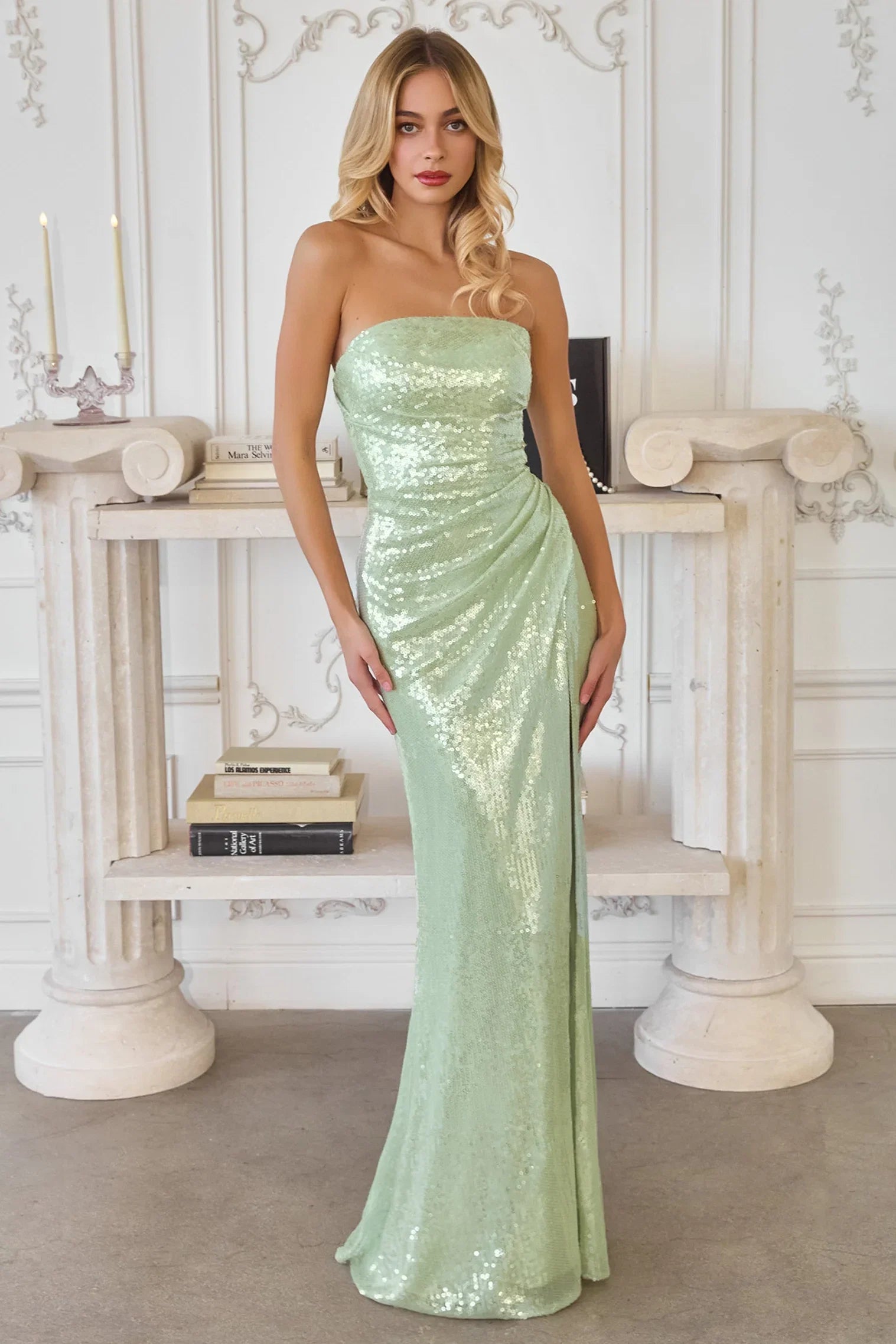 Shauna Gown Strapless Sequin Dress