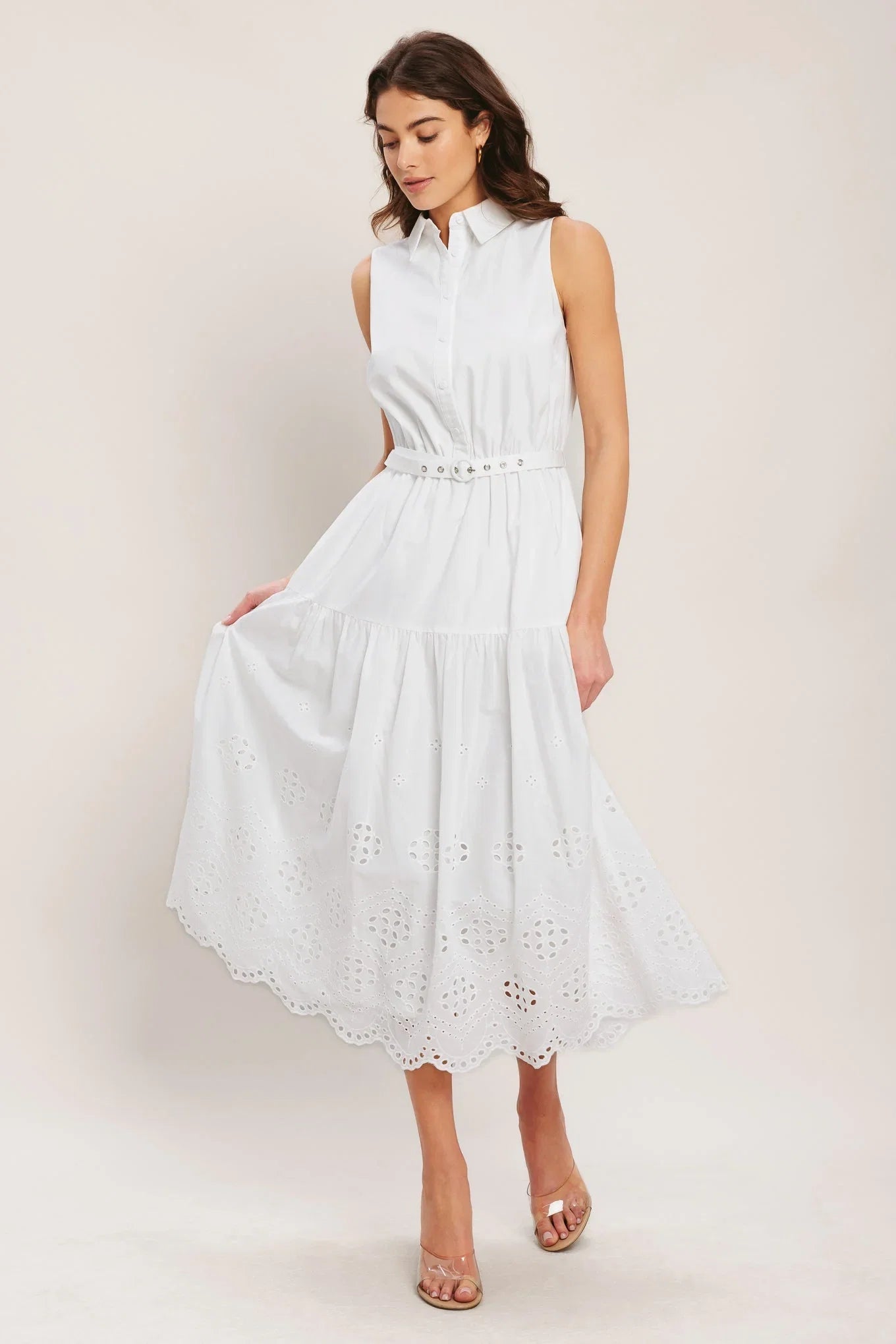 HAMPTONS SUMMER WHITE MIDI DRESS
