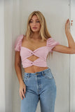 Clarissa Puff Sleeve Crop Top