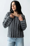 Zamara Ribbed Sweater in Charcoal