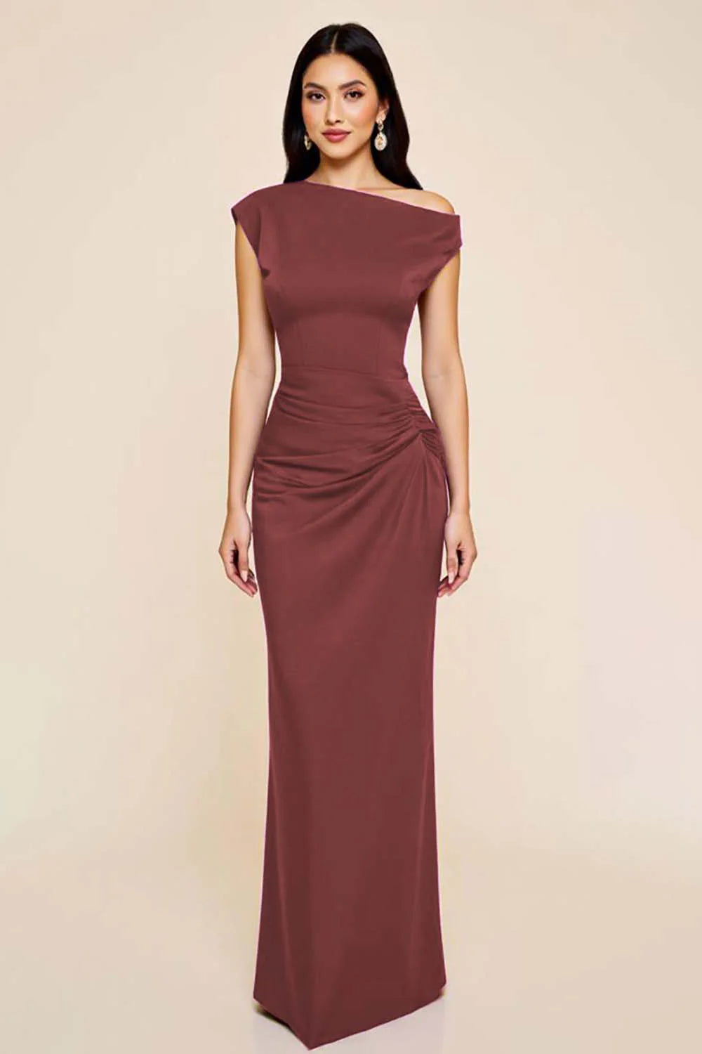 Ruched Off The Shoulder Black Mermaid Formal Dress