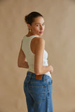 Juno Ruched Ribbed Tank Top