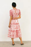 Alena Eyelet Lace Dress in Red FINAL SALE