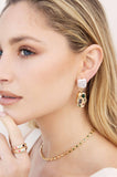 Rainbow Crystal Nugget Pearl Earrings