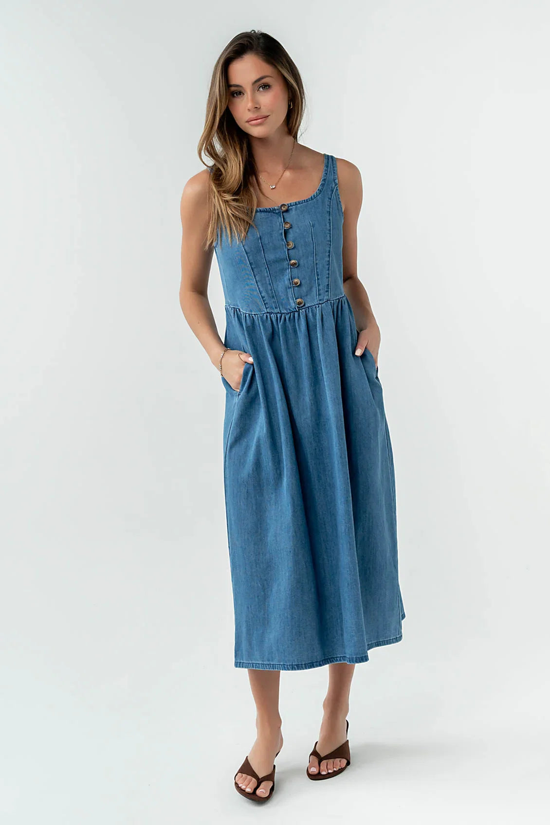 Jacklyn Denim Midi Dress