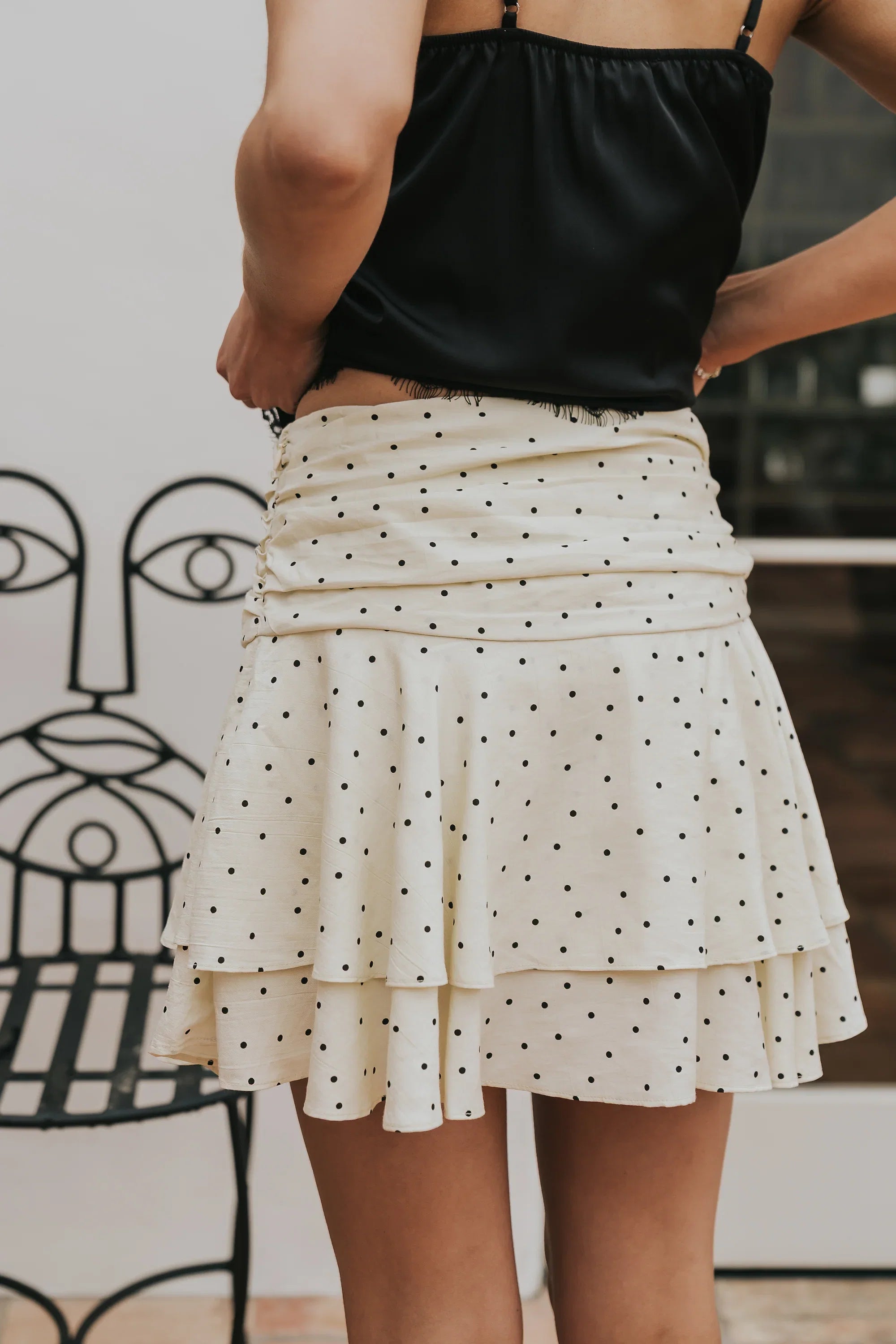 Trina Polka Dot Mini Skirt in Yellow